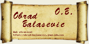 Obrad Balašević vizit kartica